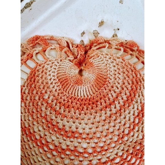 Vintage Small Thread Crochet Heart Shaped Accent Pillow - Picture 8 of 13